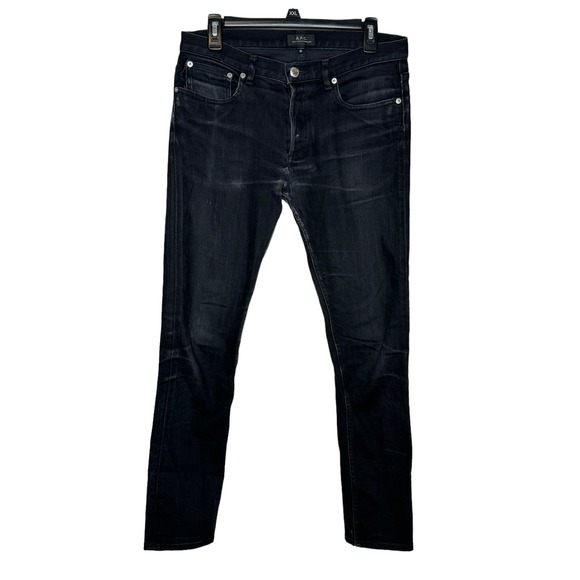 A.P.C Women Jeans New Standard Petite Skinny Leg Mid-Rise Distressed Black 30 - Picture 1 of 10